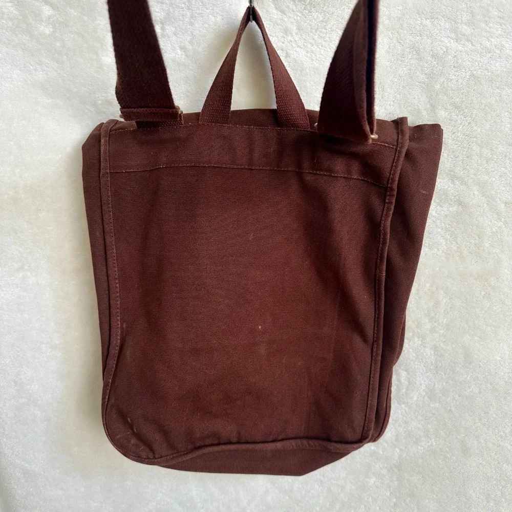 Google Merch econscious Organic Cotton Canvas Messenger Bag Brown